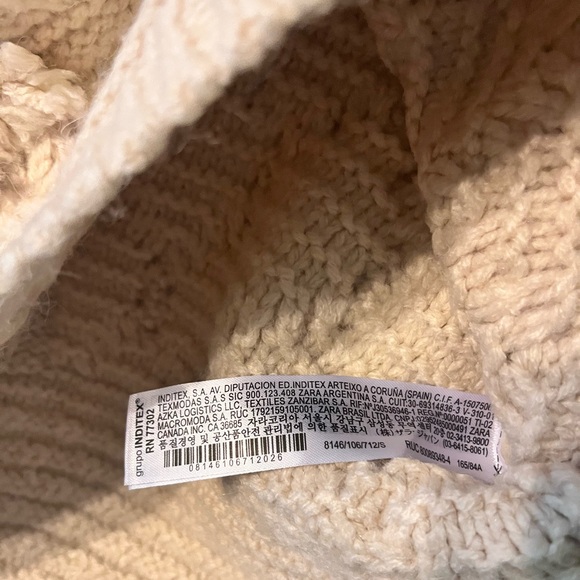 Zara Ivory Pullover Sweater Woven Textures. NWT! S. - Picture 7 of 15